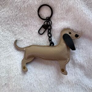 Dachshund Leather Keychain/Bag Charm NWOT